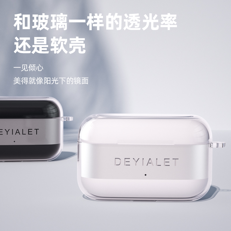 Suitable for Devialet Gemini Ii French Devialet Gemini Ii Headphones Silicone Protective Case Transparent Shell Cartoon Simple Second Generation All-Inclusive Anti-Fall Dustproof Charging Case Soft Shell