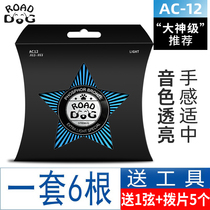 Road Dog AC12 folk guitar coated anti-rust strings 012 (comes with string changing tool spare 1 string and 5 picks)