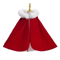 Hanfu cloak for girls red velvet thickened hooded baby girl cloak Chinese style childrens outer shawl