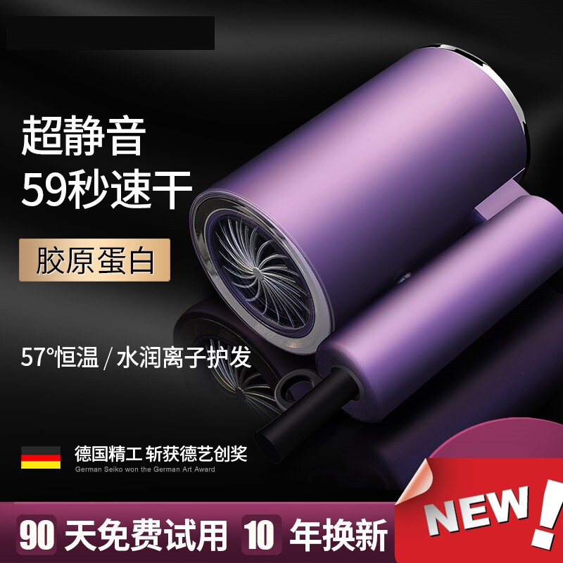 Anti-frizz anti-radiation lazy hair dryer home 2021 new art exam silent ultra-quiet hair dryer