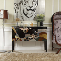 Modern simple entrance light luxury style marble solid wood dining side entrance partition cabinet neoclassical living room sofa back cabinet