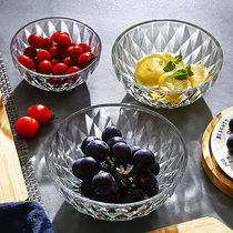 (Year Goods Price) Transparent Glass Bowls Home Day Style Fruits Vegetable Salad Crystal Bowls Tray Student Dorm Noodles