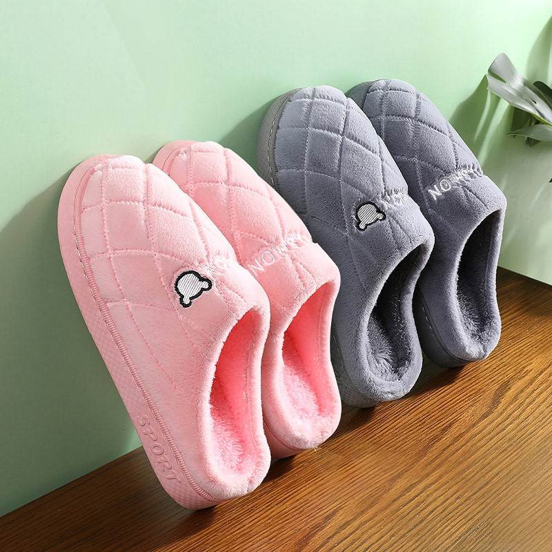 Cotton Slippers Women Autumn Winter lovers Indoor plush Home Home Thick Bottom Moon Warm Plush Slippers Men