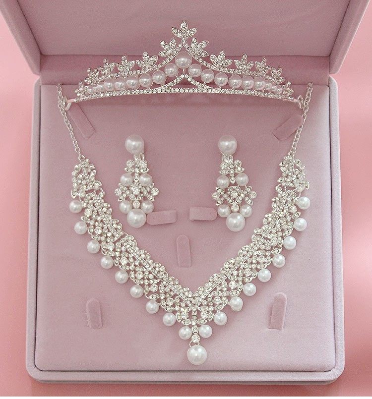 pearl bridal jewelry set for women – elegant wedding necklace & earrings