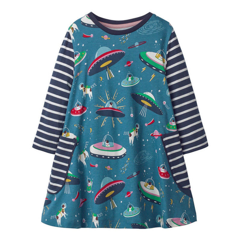 платье jumping meters long sleeve grey unicorn princess girls dress 0/3