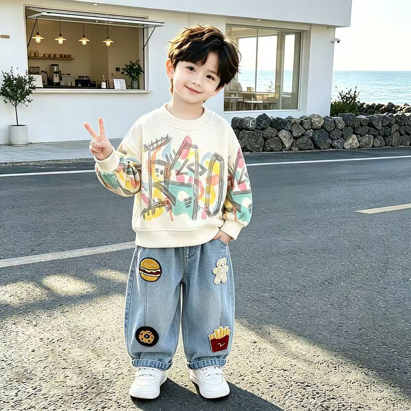 Boys' Autumn Outfit 2026 New Stylish and Cool 3-Year-Old Boy 4-Year-Old Toddler Baby Gentleman Clothes Trendy