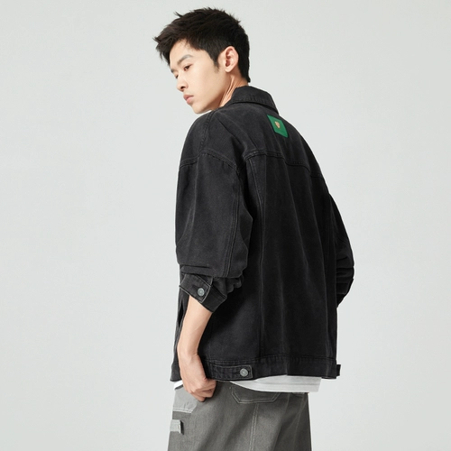 Джинсовая мужская ретро демисезонная куртка, свободный крой