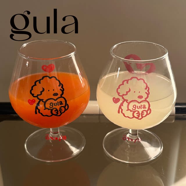 gulaDianglass love dot brandy cup puppy crystal glass wine glass 250ml