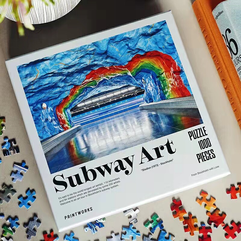 Clear Puzzle Printworks Stockholm Metro Art Series Subway Art Rainbow Fire