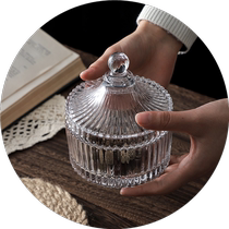 Crystal Glass Candy Jar With Lid Square Sugar Jars Home Sugar Vat Creative Retro Coffee Sugar Canned Sugar Box Containing Box