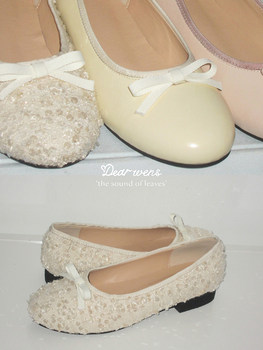 Wddyshoes handmade shoes cute bow small round head spring romantic sequins ballet mary jane single shoes Wddyshoes handmade shoes cute bow small round head spring romantic sequins ballet mary jane single shoes