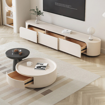Cream Wind round tea table TV cabinet Composition small family style Living room Home French style Silence Wind Modern Minima Light Extravaganza