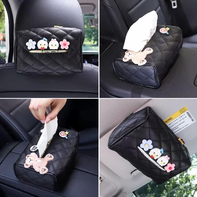 Car tissue box pumping car hanging car inner armrest box sun visor sanitary sanitary carton cartoon cute new product