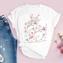 Women Graphic Flower Floral Fashion Casual Cute 90s Style V