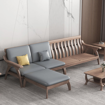 Nordic all-ash wood solid wood sofa living room combination modern simple new Chinese style winter and summer dual-purpose ash wood furniture