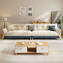 Foshan sofa living room 2023 new log straight cat scratch cloth cream wind and cloud sofa sofa modern and simple