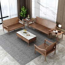 Nordic new Chinese style solid wood sofa modern simple three-seat small apartment ash wood sofa furniture