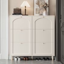 Ultra-thin tipping shoe cabinet at home entrance cream color simple modern small apartment entrance hall entrance cabinet outside corridor