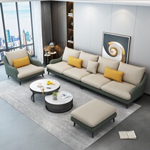 Nordic fabric sofa small apartment simple modern living room straight row ins style light luxury three people and four people