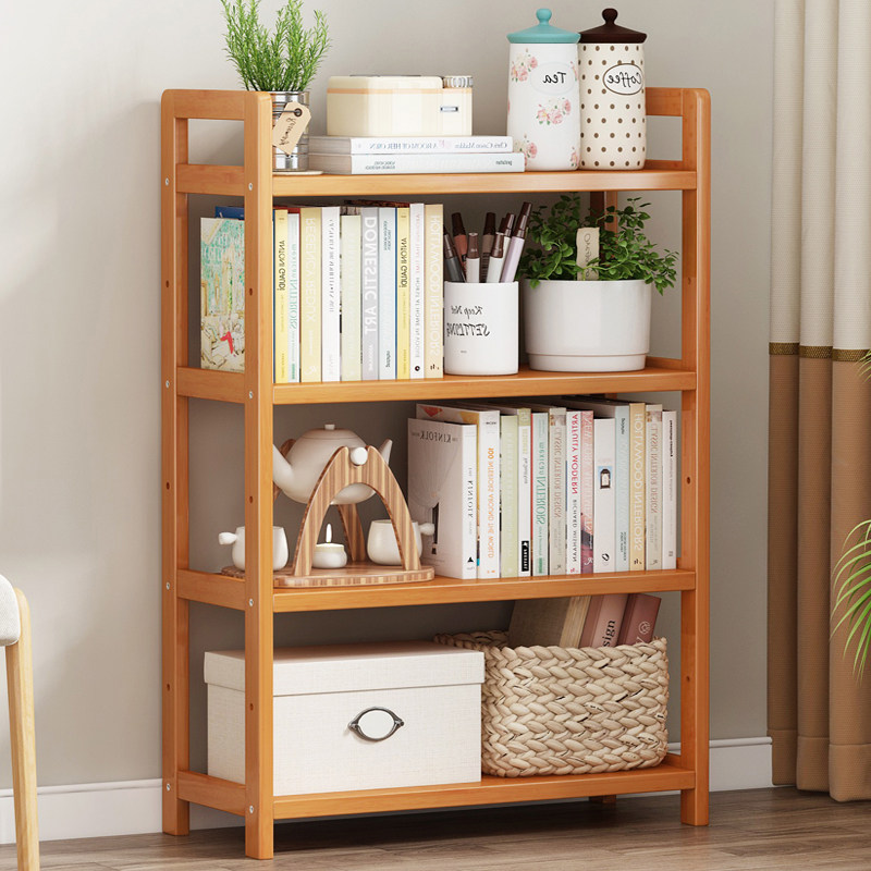 Nanzhu Bookshelves Simple Multilayer Living Room Containing shelf Students Children's small shelve solid wood kitchen shelve to ground floor