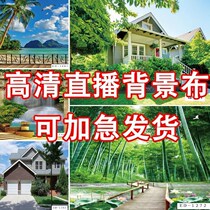 Landscape Painting Hanging Cloth Background Cloth Advanced Sens Direct Sowing Room 3d Wall Head Mesh Red 2021 New High-end Scene