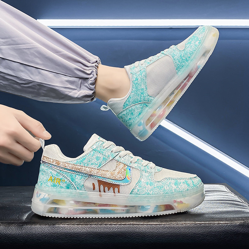 2022 summer aj men's shoes youth sports casual thick-soled heightened mesh panel shoes men's all-match ruffian handsome trendy shoes men