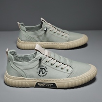 Tendon bottom mens shoes summer breathable ice silk deodorant lazy slip-on canvas shoes mens casual old Beijing cloth shoes