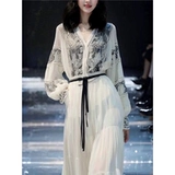 Белый осенний демисезонный лонгслив, пляжная длинная юбка