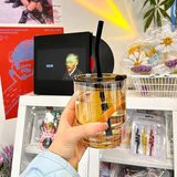 ins风带吸管玻璃杯水杯(拍12.9元款)券后7.9元包邮