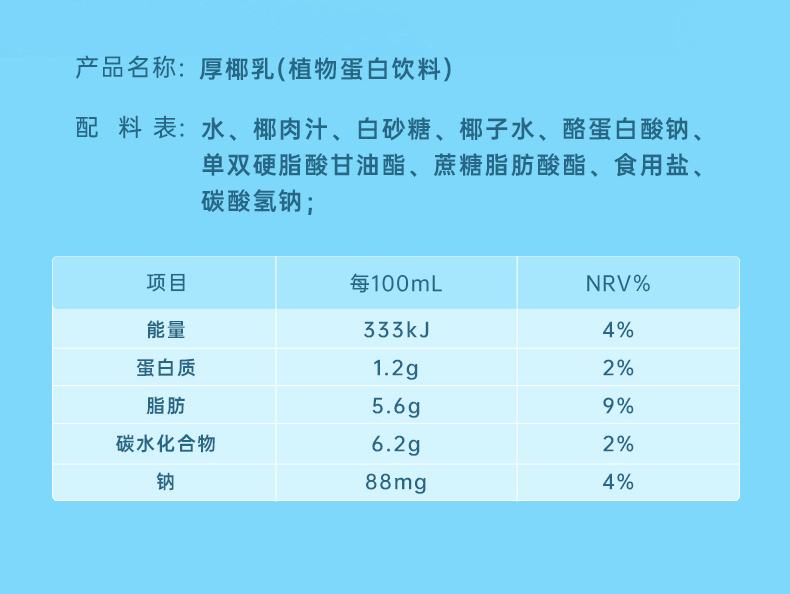 【0香精0乳糖！】如雪厚椰乳250ml×10盒