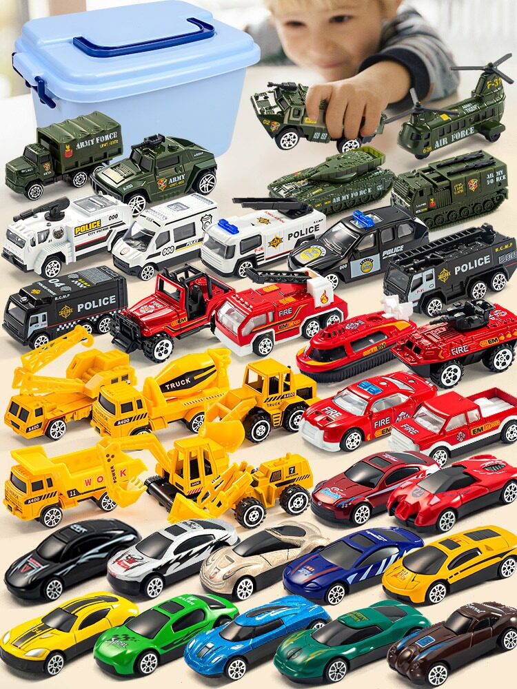 Alloy car model toy car small car engineering fire suit all types of cars 3-4-5 years 5 children Puzzle Gift Boys