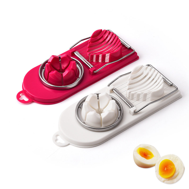 Stainless steel fancy egg cutter cut egg slicer cut egg chip egg artifact household triple cutter