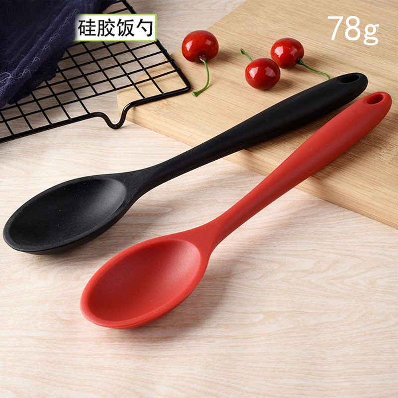 Silicone Spoon Kitchen Silicone Soup Spoon All-in-one Silicone Small Soup Spoon Kitchen Gadgets Tableware Key Spoon Rice Spoon