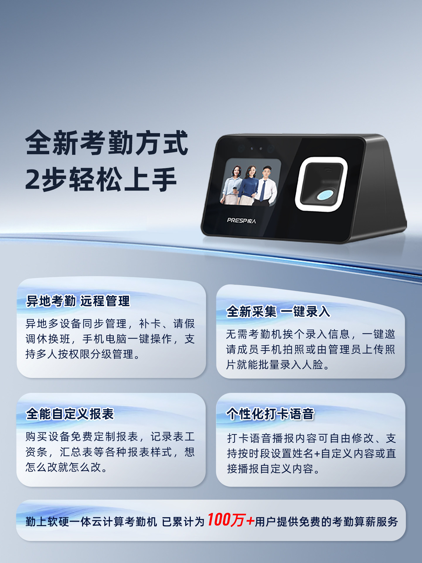 Dual-Band Wifi 5g Smart Cloud Attendance Machine, Clock-In Machine for Canteen Staff, Face Recognition Attendance Machine for Checking in and Out, Automatic Payroll Calculation and Salary Calculation Integrated Attendance Machine