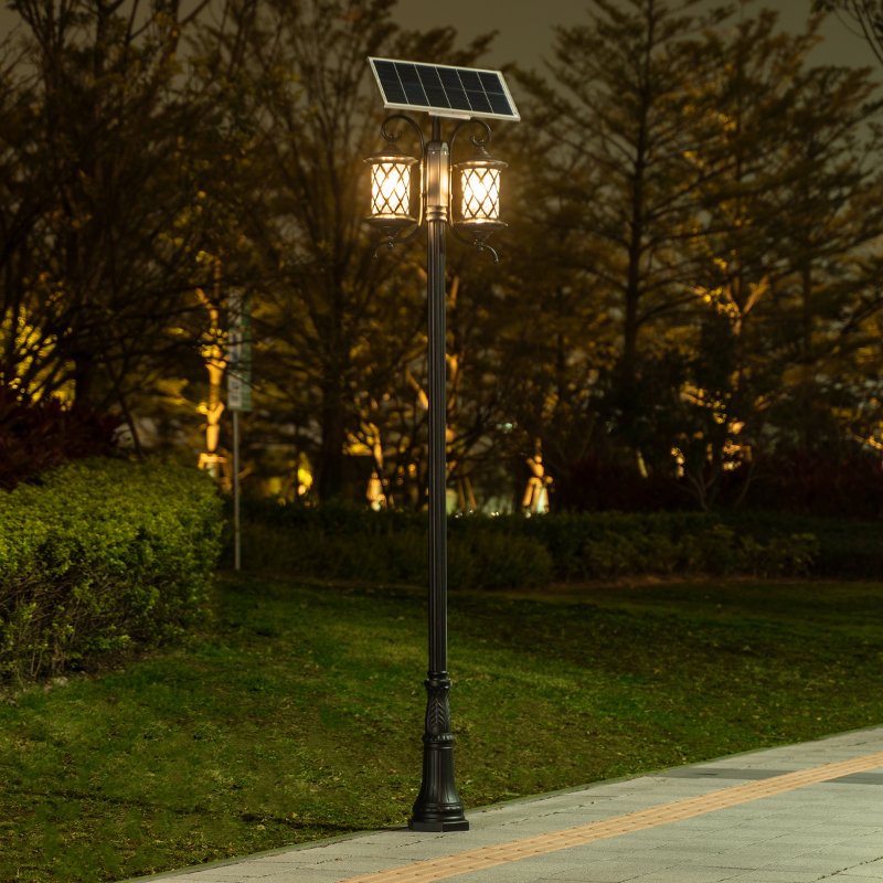 Solar garden light outdoor waterproof super bright community garden villa garden yard lawn high pole landscape street light