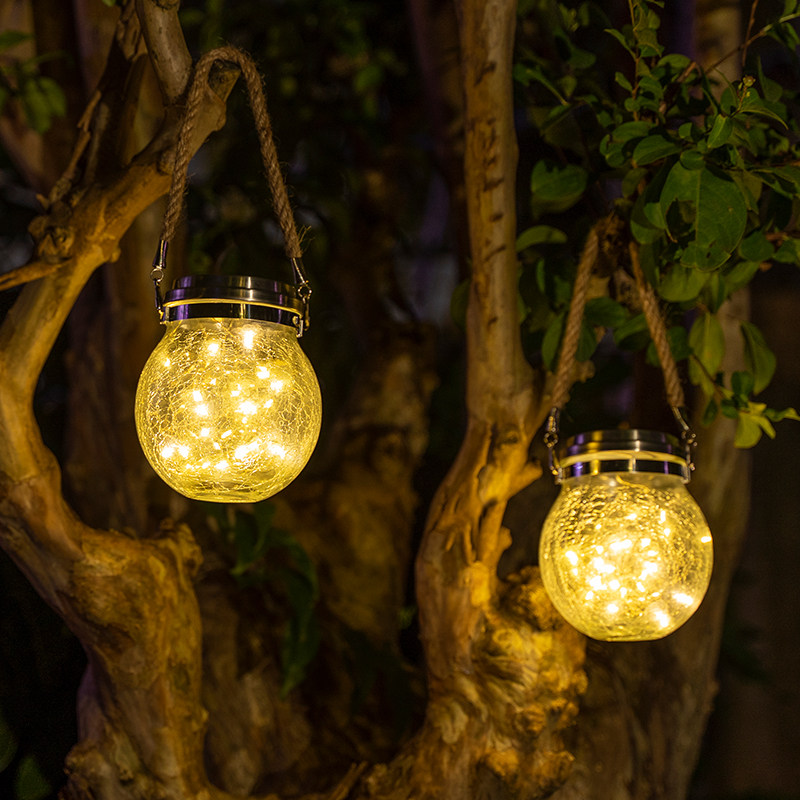 Solar courtyard tree hanging lamp outdoor waterproof garden villa decorated small night light balcony terrace layout landscape lamp