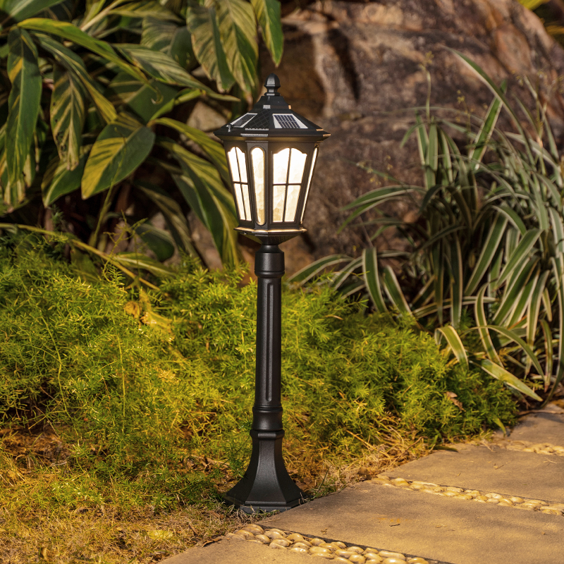 Solar outdoor lawn lamp European-style villa courtyard waterproof plug-in simple modern garden yard lighting