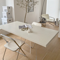 Light luxury acrylic floating dining table solid wood creative office computer table home desk designer white workbench