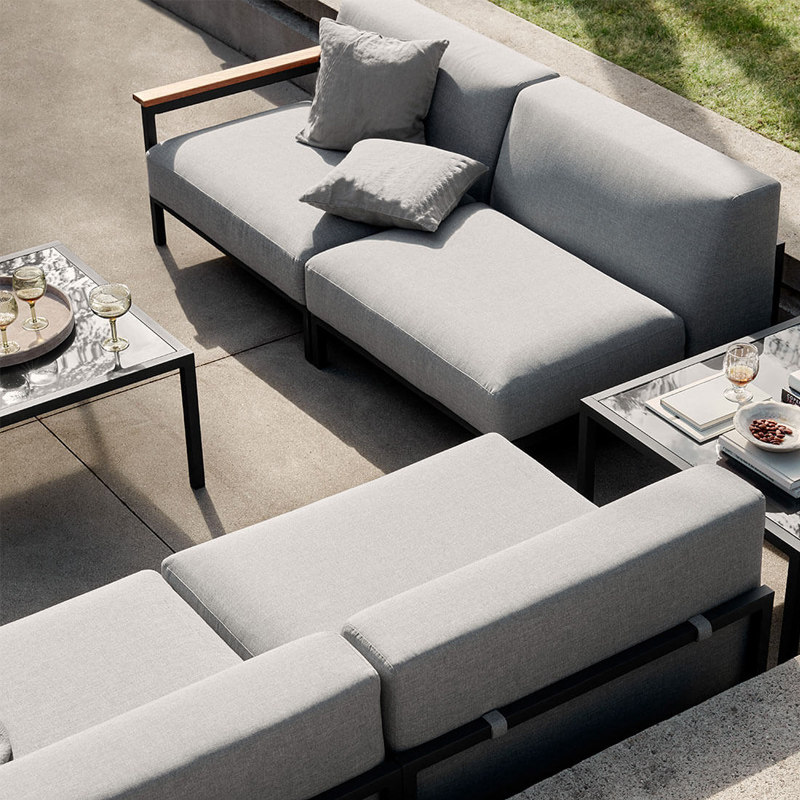 Outdoor waterproof cushion courtyard balcony card seat sofa rattan chair cushion high-density sponge rectangular sunscreen one-piece