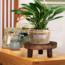 2022 Solid Wood Round Bench Flower Pot Holder Plant and Succ