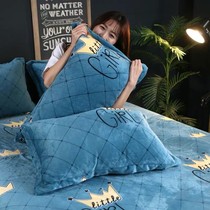 Flange velvet pillow case 48 * 74cm coral velvet pillow skin autumn and winter Mao Mao double student
