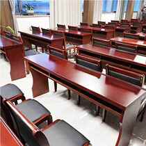 Large conference room table and chair combination solid wood training table double long conference table modern company paint chair
