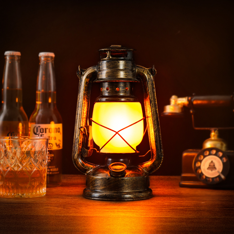 Rechargeable Bar Table Lamp Decorative Atmosphere Lamp Creative Retro Horse Lantern Outdoor Props Camping Kerosene Lamp Table Lamp Lantern