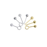 Украшение-шарик, изысканные маленькие модные глянцевые золотые серьги, серебро 990 пробы, не выцветает