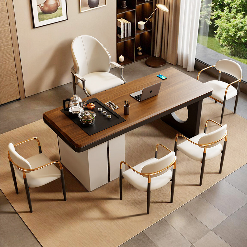 轻奢茶桌椅组合办公室高端实木茶台现代简约泡茶桌烧水壶一体家用