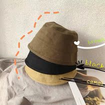 Children's Autumn Hat Japanese Children's Hat Spring and Autumn Boys and Girls Flat Top Solid Color Fisherman Hat Baby Children's Pot