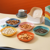 Home Wheat Straw Spilled Bone Dish Table Litter Spinner Dish Dessert Fruit Dried Fruit Pan Snack Candy Dip Saucepan