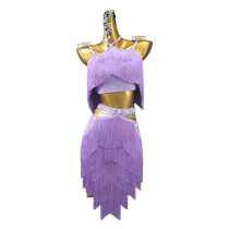 2024 Latin dance competition clothing professional dance stage tassel dress floral dress 14-year-old children adult samba performance