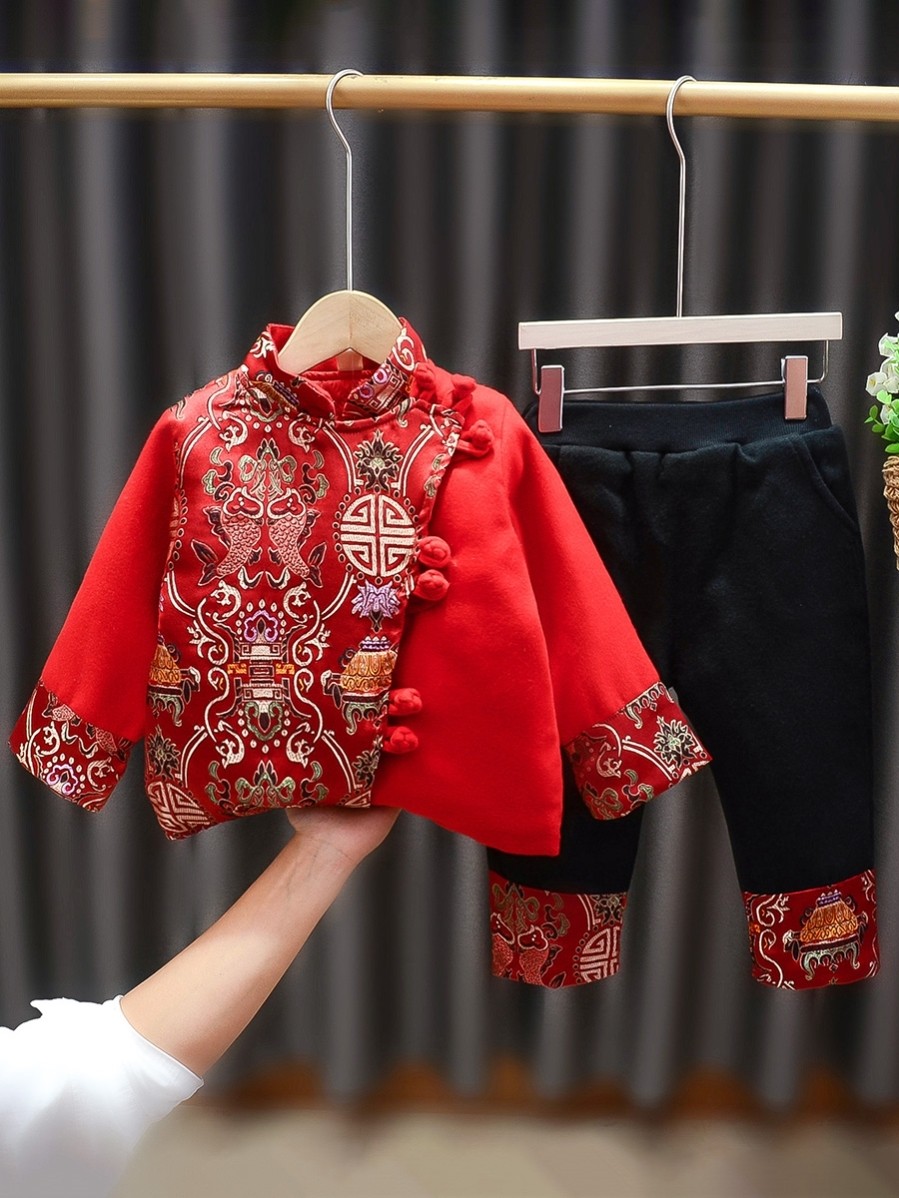 Baby-year-old Han clothes Men's Bao Dang clothing Winter-week-year-old Dress Clothes Baby Catch of the Week Dress Children Baiyenin