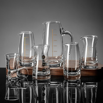 Liquor dispenser white engraved wine pourer spirit scale creative gold-engraved glass jug transparent handle wine dispenser